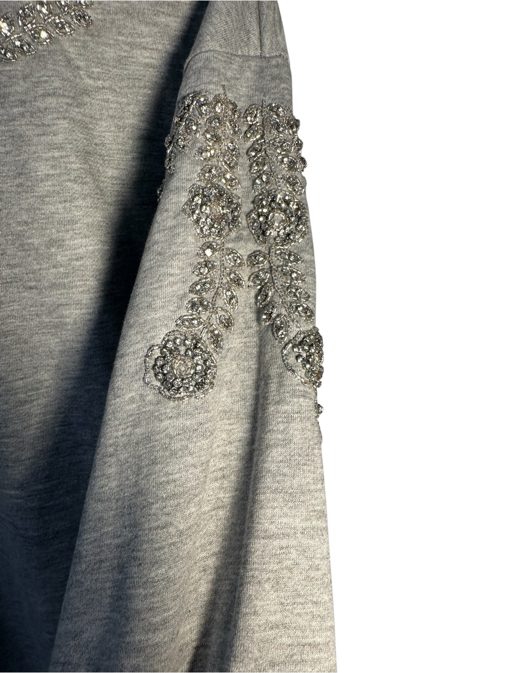 Rhinestone Embellished Lizette Collection Crewneck Sweater - Gray - Picture 5 of 15
